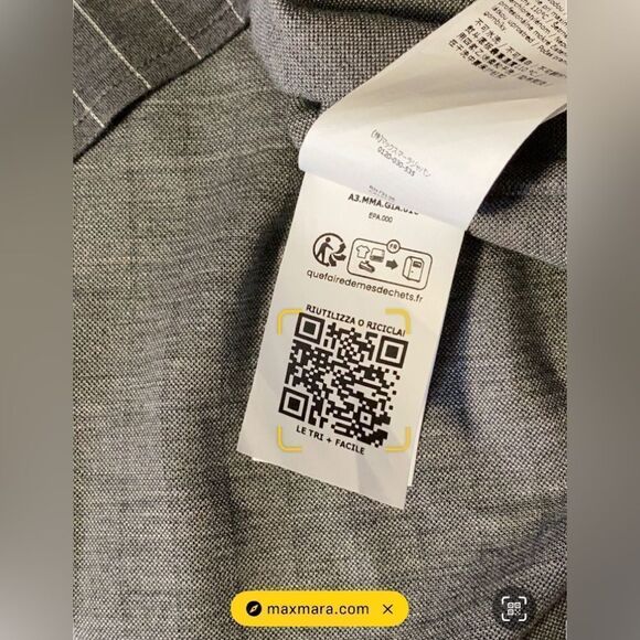 Max Mara Aire Pinstriped Wool-Blend Shirt size 16 - Picture 11 of 13